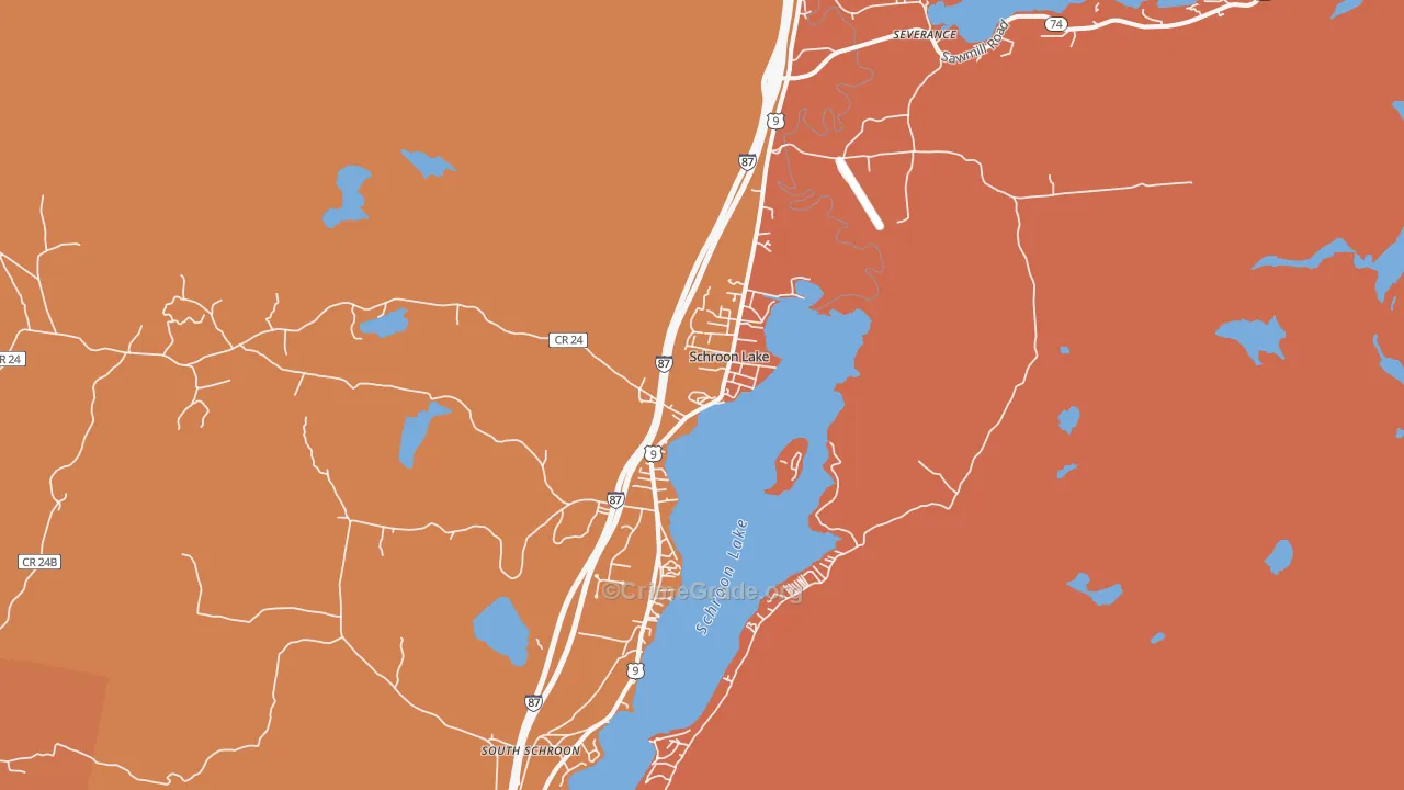 Schroon Lake, NY Map of Burglary Rates