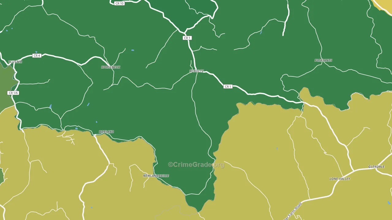 Schultz, WV Map of Burglary Rates