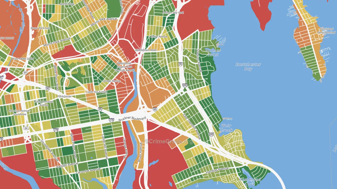 Schuylerville, Bronx, NY Map of Burglary Rates