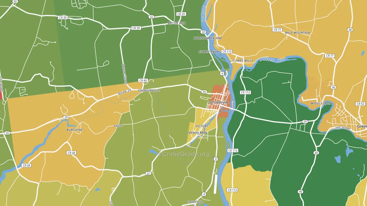 Schuylerville, NY Map of Burglary Rates