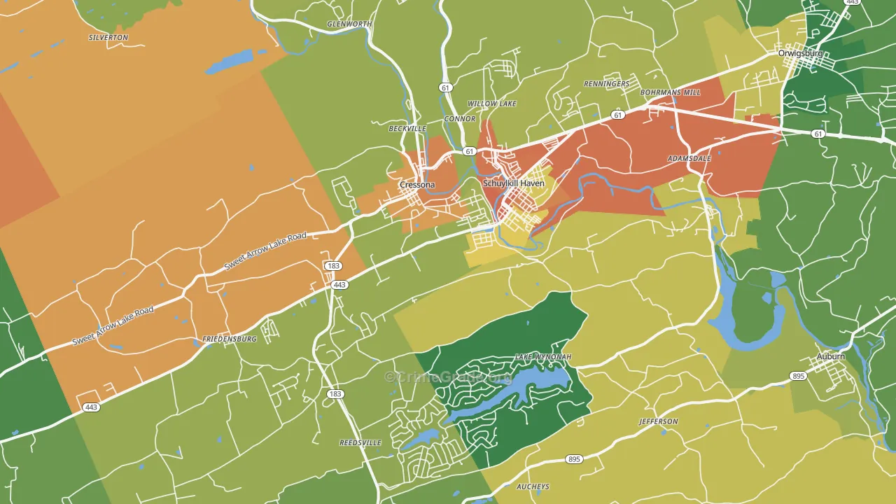 Schuylkill Haven, PA Map of Burglary Rates