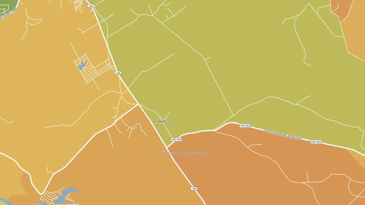 Schwab City, TX Map of Burglary Rates