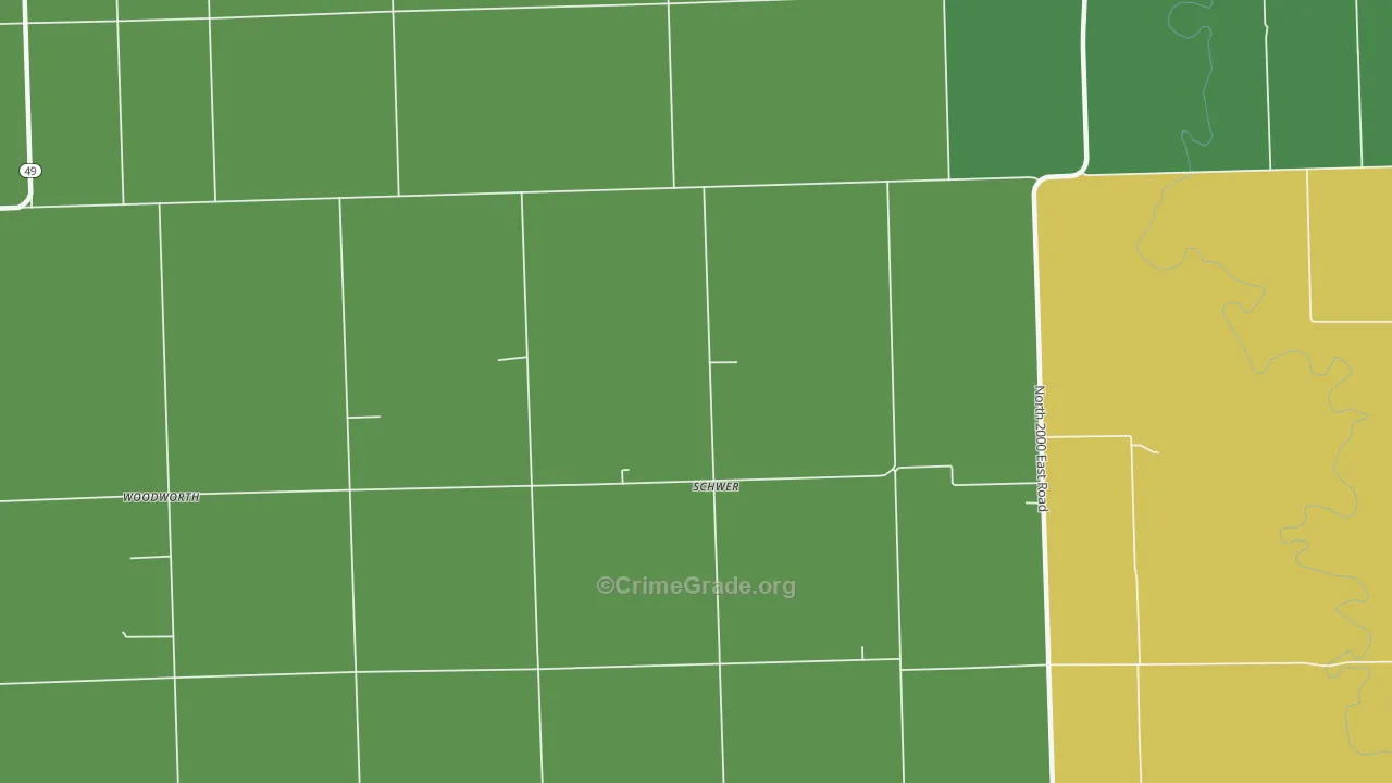 Schwer, IL Map of Burglary Rates
