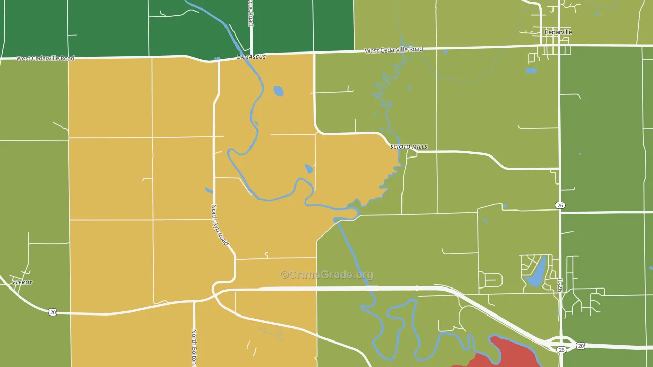 Scioto Mills, IL Map of Burglary Rates