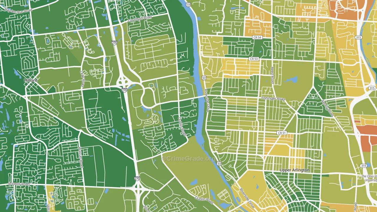 Scioto Trace, Columbus, OH Map of Burglary Rates