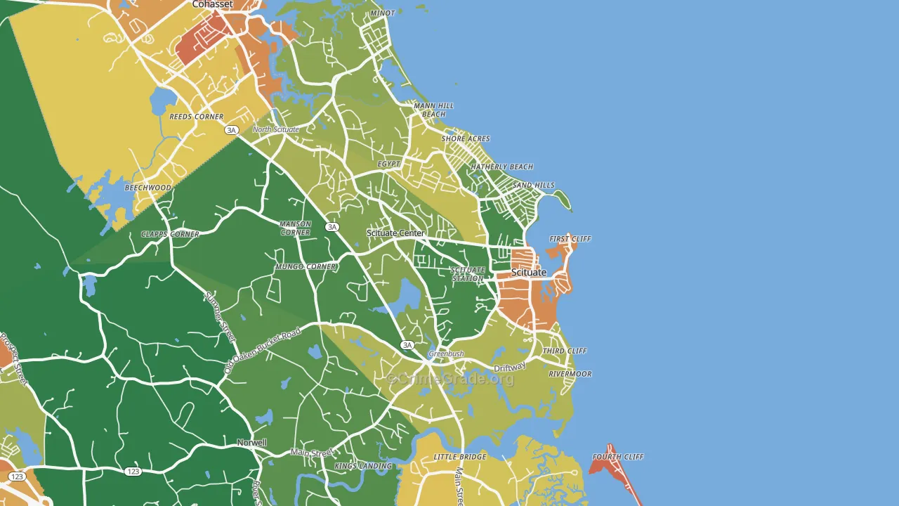 Scituate, MA Map of Burglary Rates