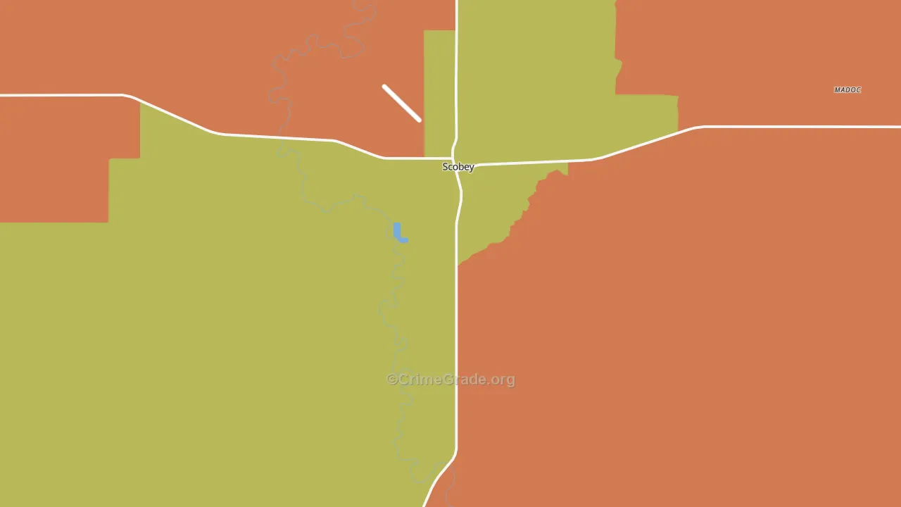 Scobey, MT Map of Burglary Rates