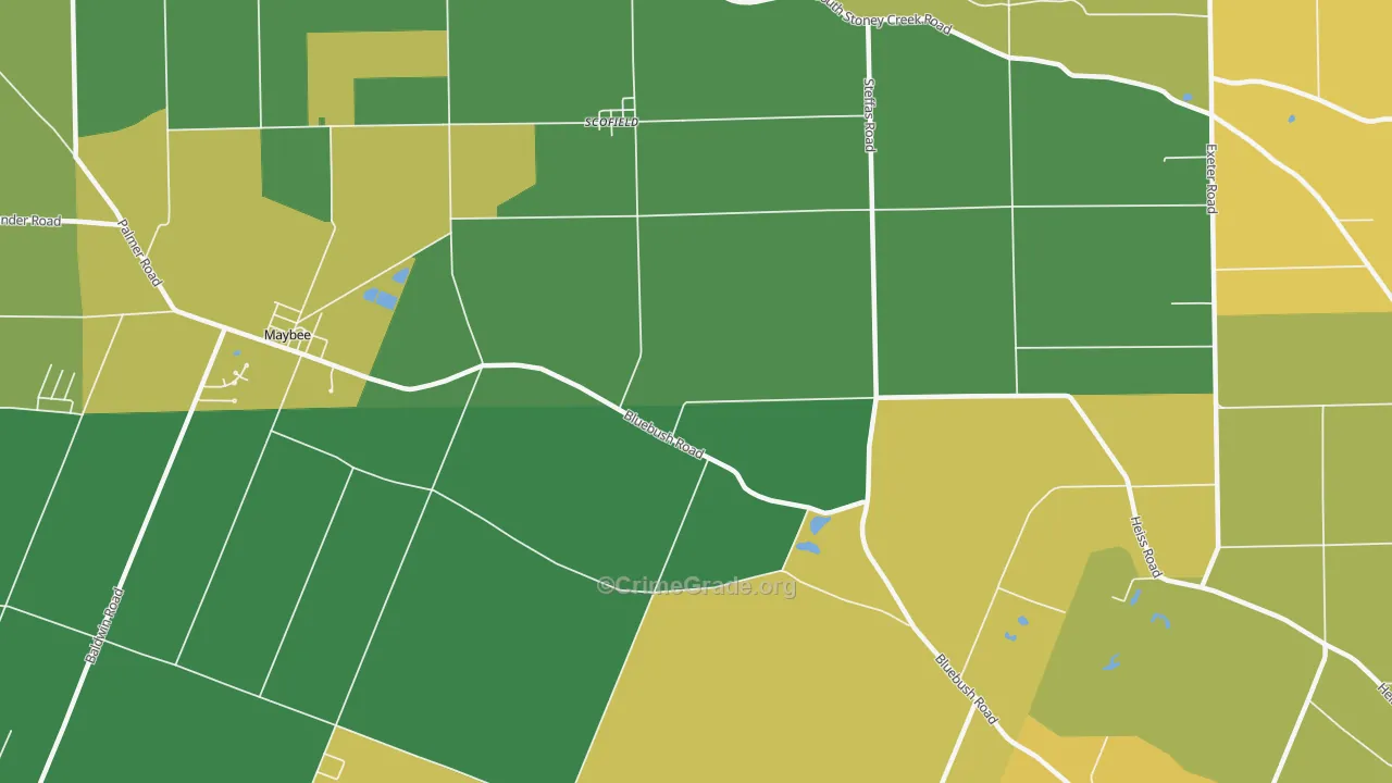 Scofield, MI Map of Burglary Rates