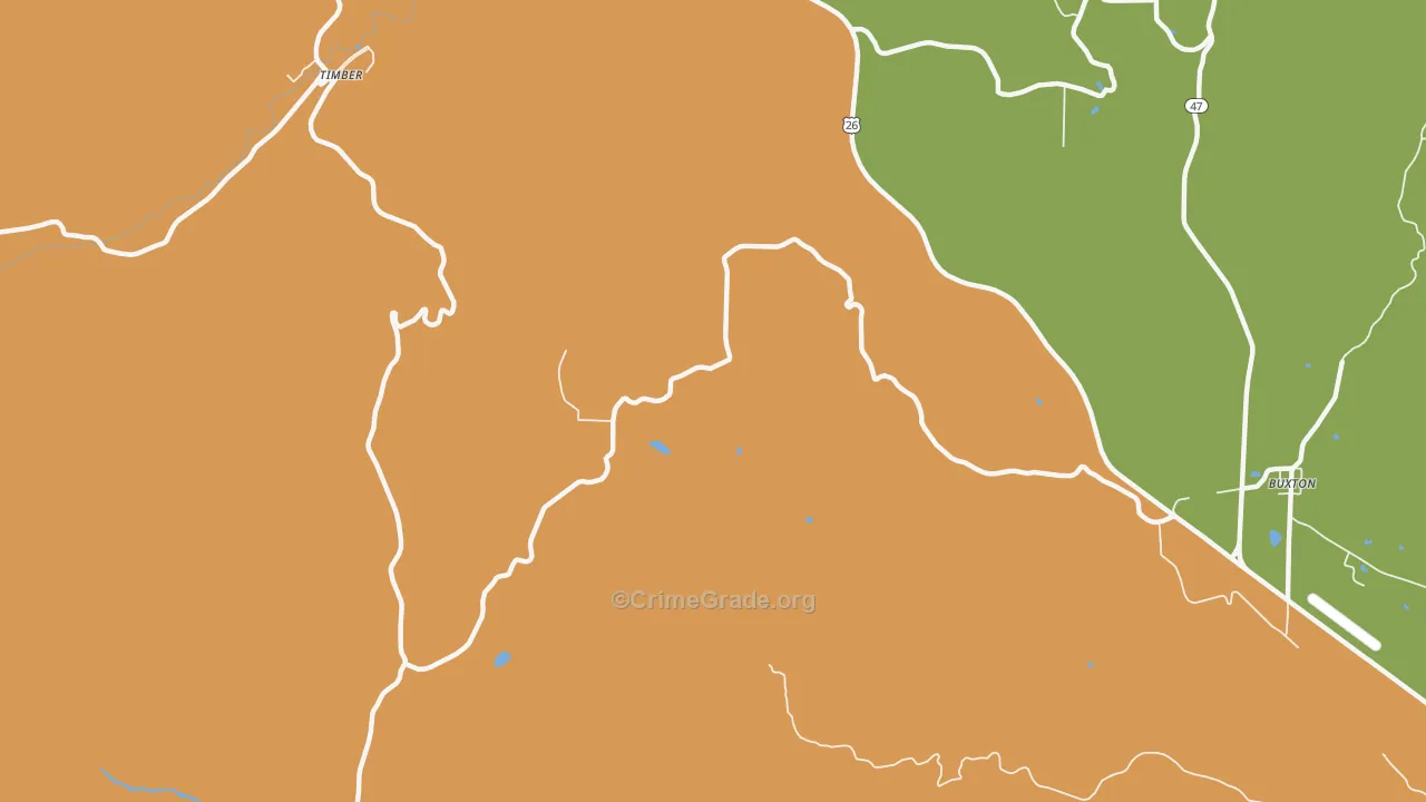 Scofield, OR Map of Burglary Rates