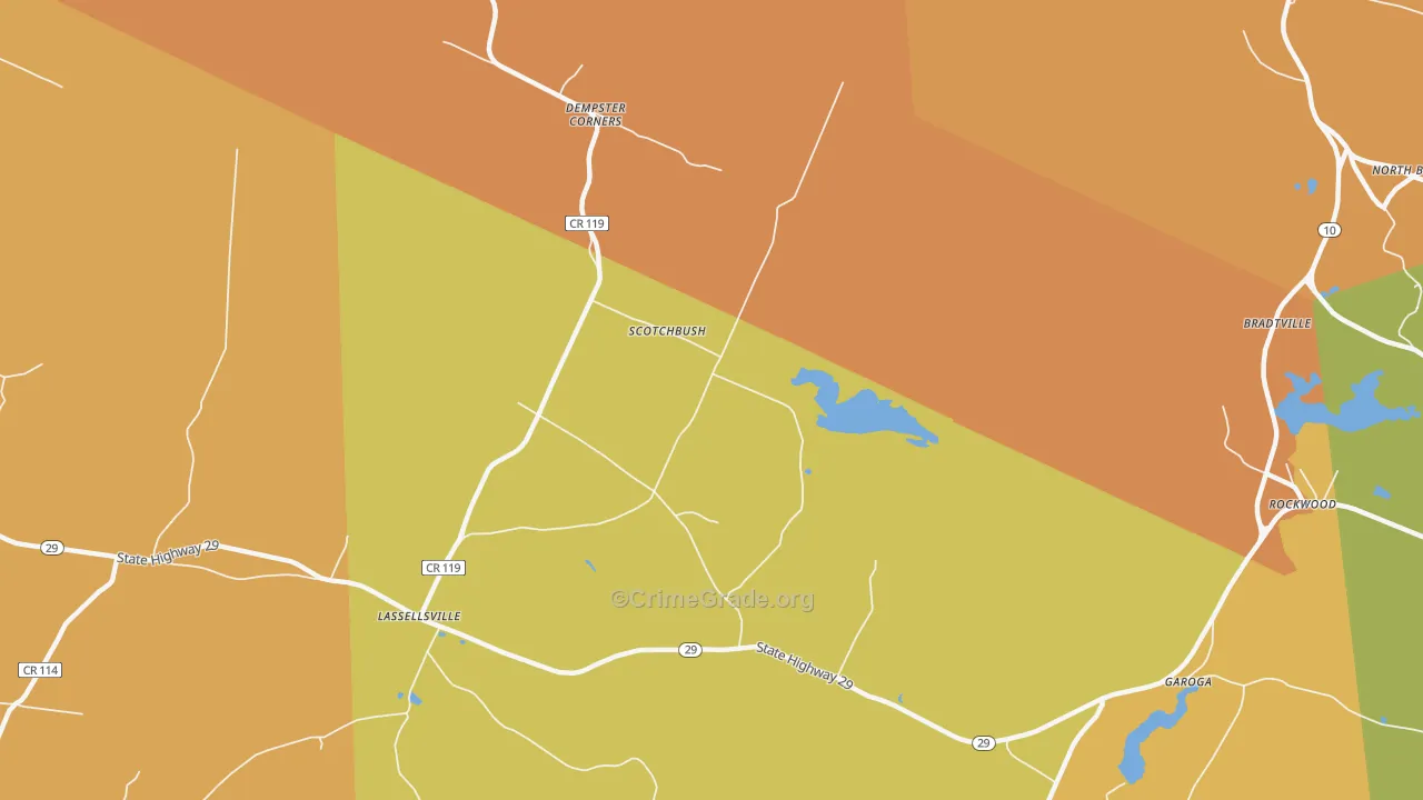 Scotchbrush, NY Map of Burglary Rates