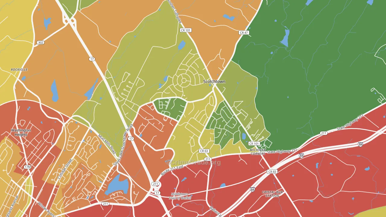Scotchtown, NY Map of Burglary Rates