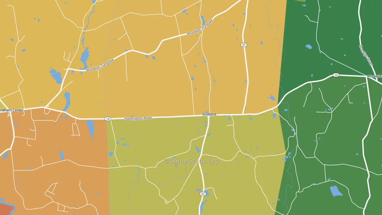 Scotland, CT Map of Burglary Rates
