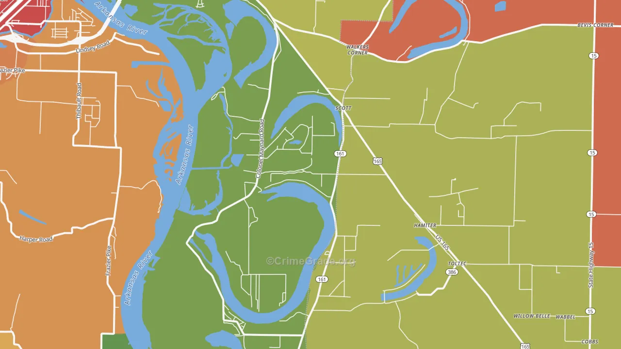 Scott, AR Map of Burglary Rates