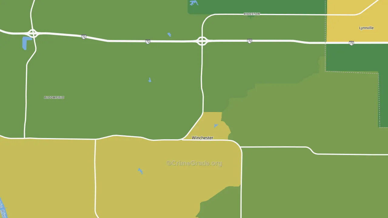 Scott County, IL Map of Burglary Rates