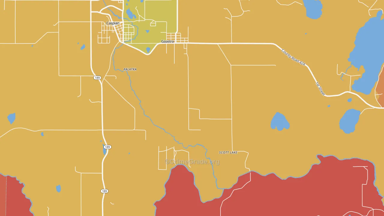 Scott Lake, MI Map of Burglary Rates