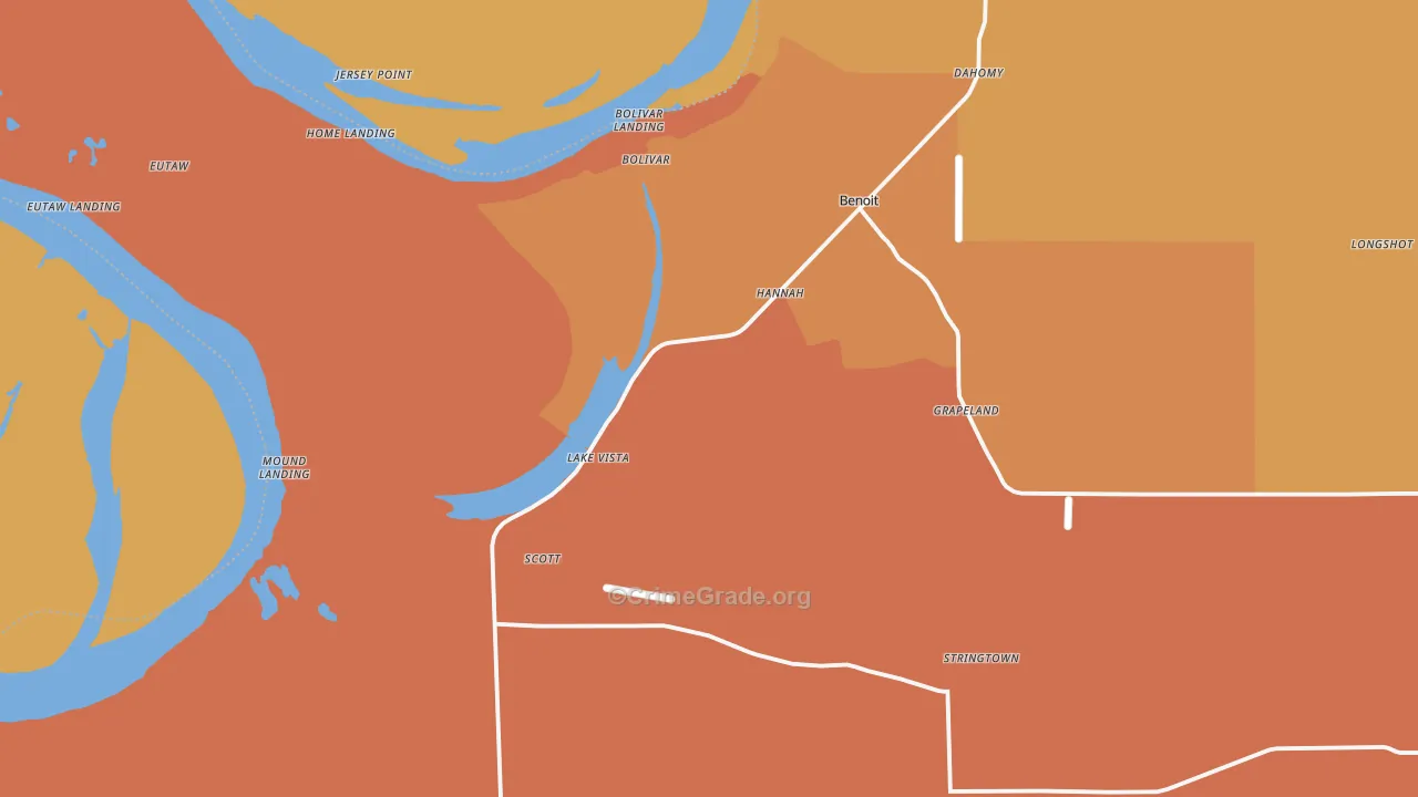 Scott, MS Map of Burglary Rates
