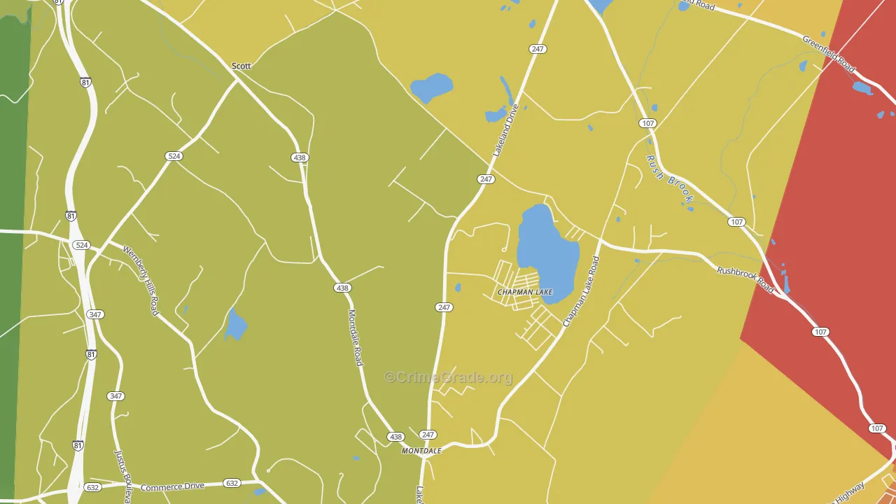 Scott, PA Map of Burglary Rates