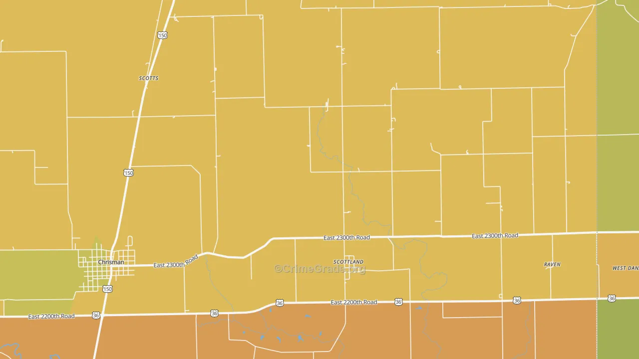 Scottland, IL Map of Burglary Rates