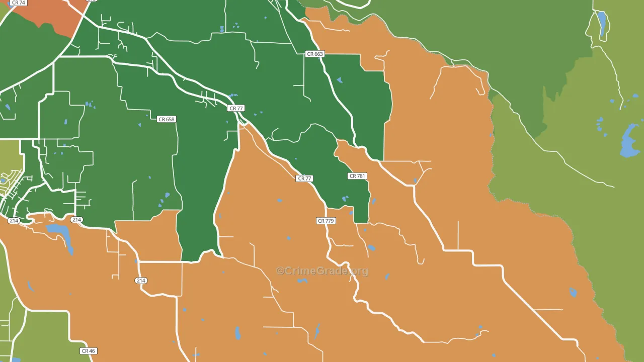Scotts Mills, OR Map of Burglary Rates
