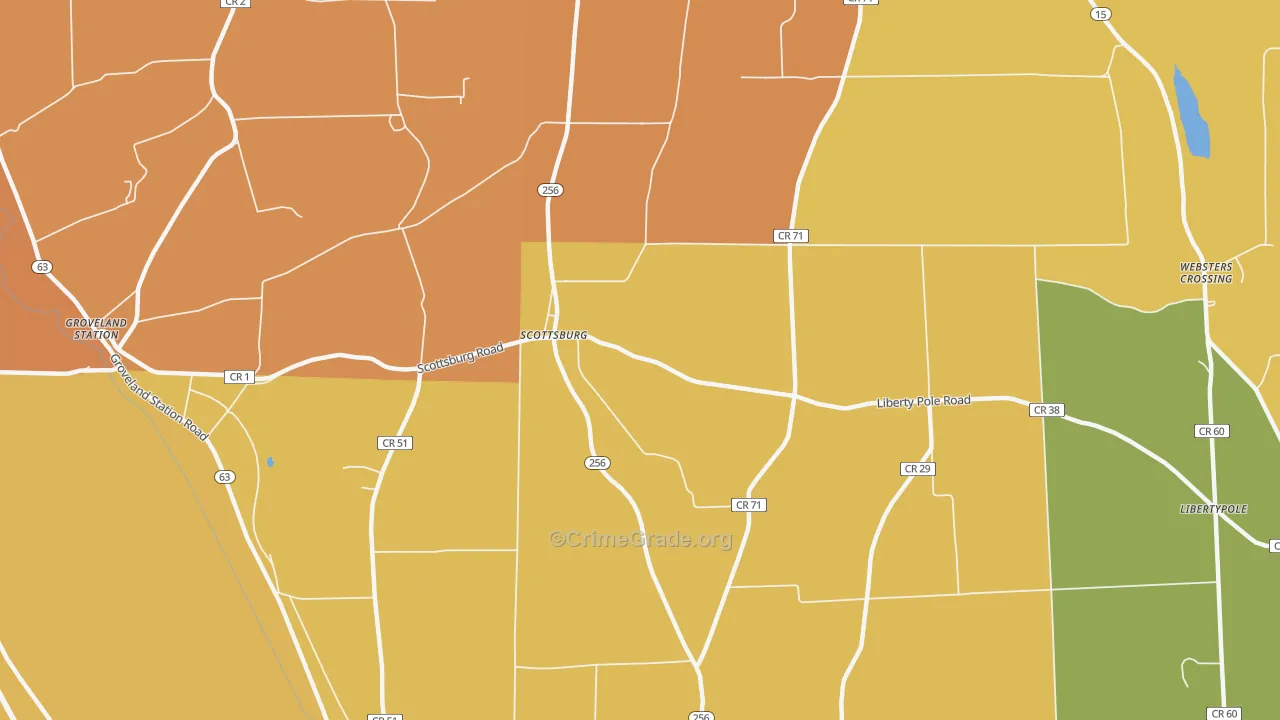 Scottsburg, NY Map of Burglary Rates