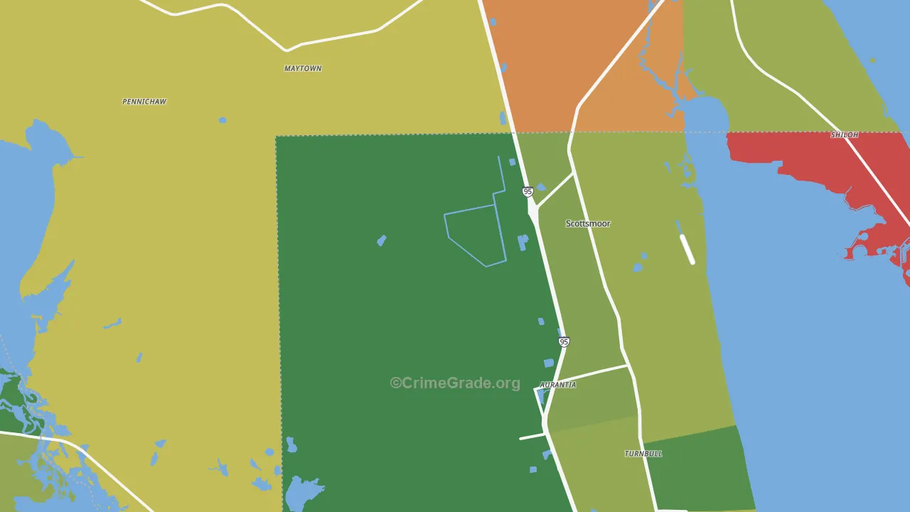 Scottsmoor, FL Map of Burglary Rates