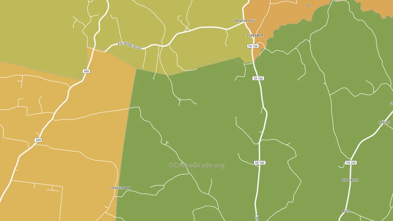 Screamer, TN Map of Burglary Rates