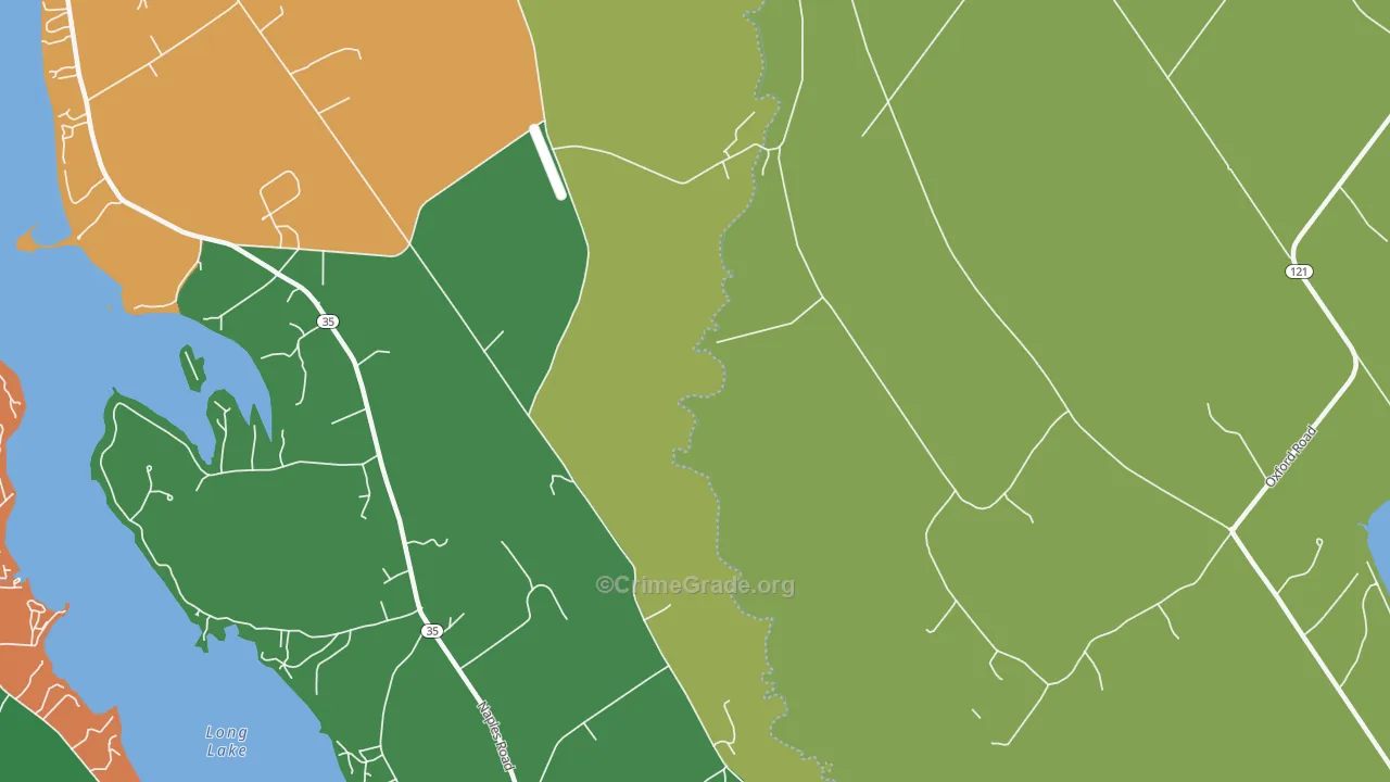 Scribners Mill, ME Map of Burglary Rates