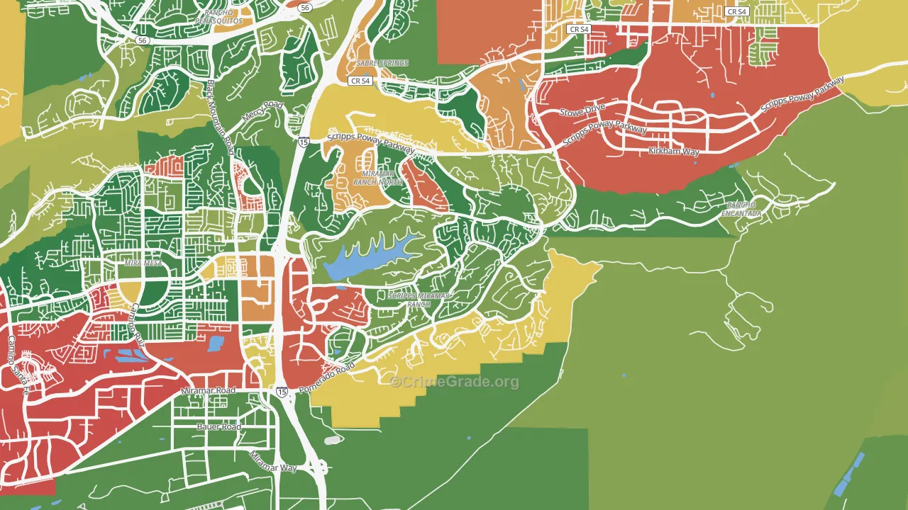 Scripps Ranch, San Diego, CA Map of Burglary Rates