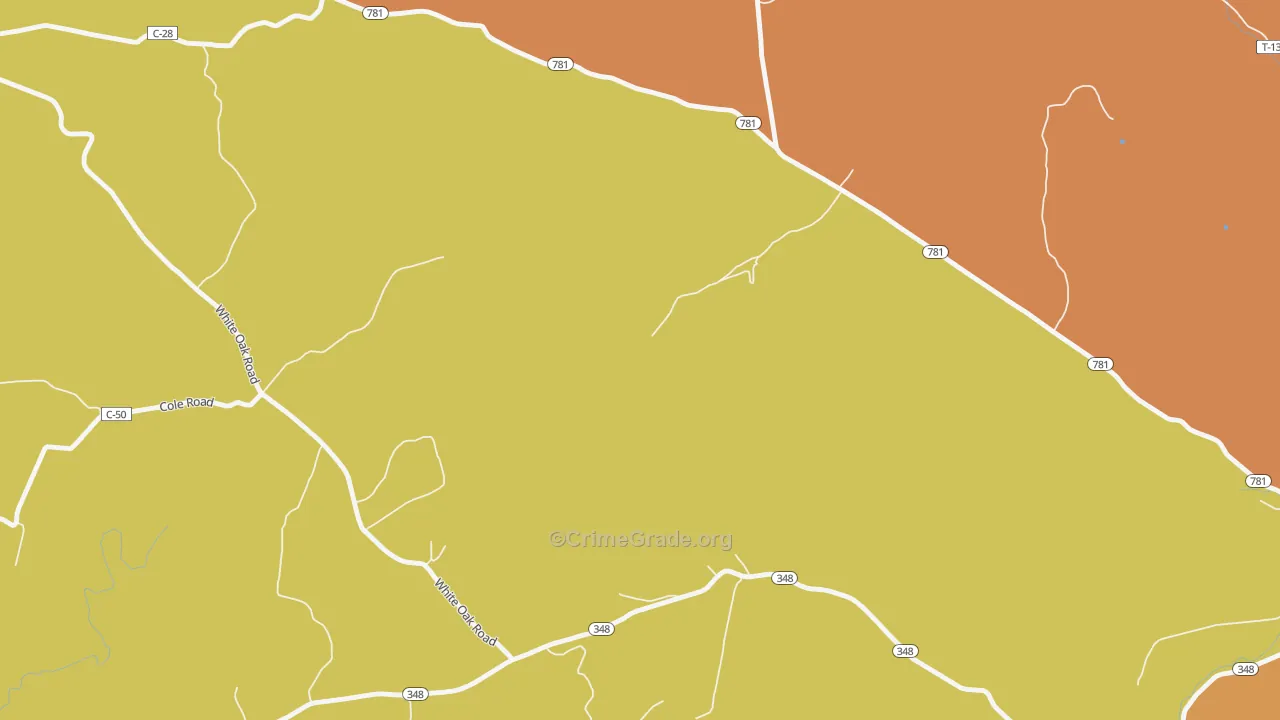 Scrub Ridge, OH Map of Burglary Rates