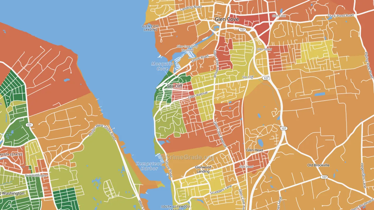 Sea Cliff, NY Map of Burglary Rates