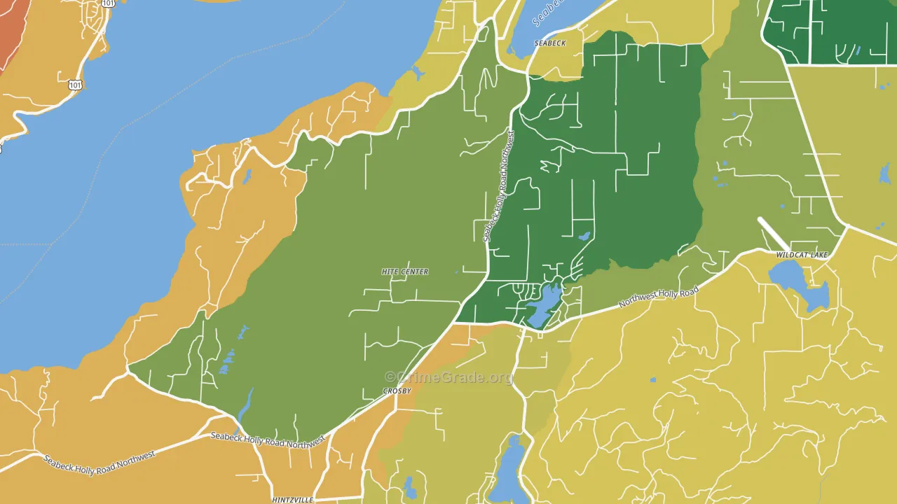 Seabeck, WA Map of Burglary Rates