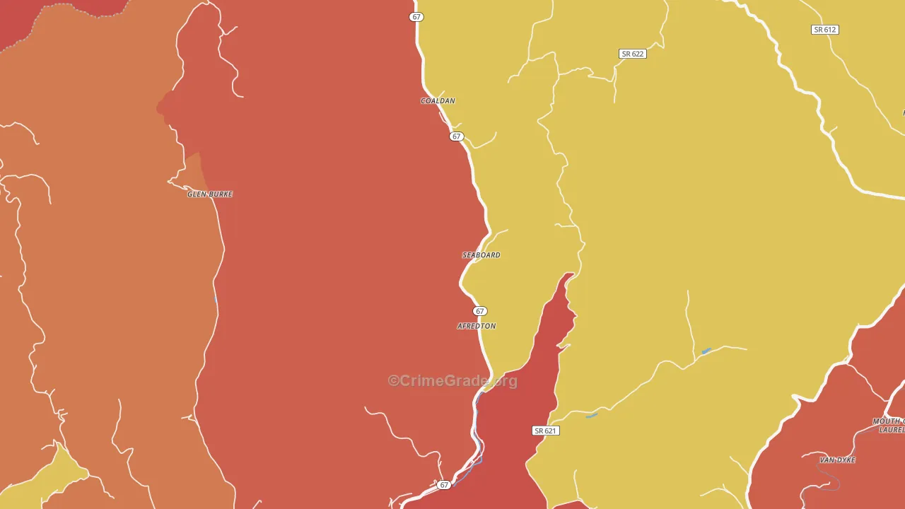 Seaboard, VA Map of Burglary Rates
