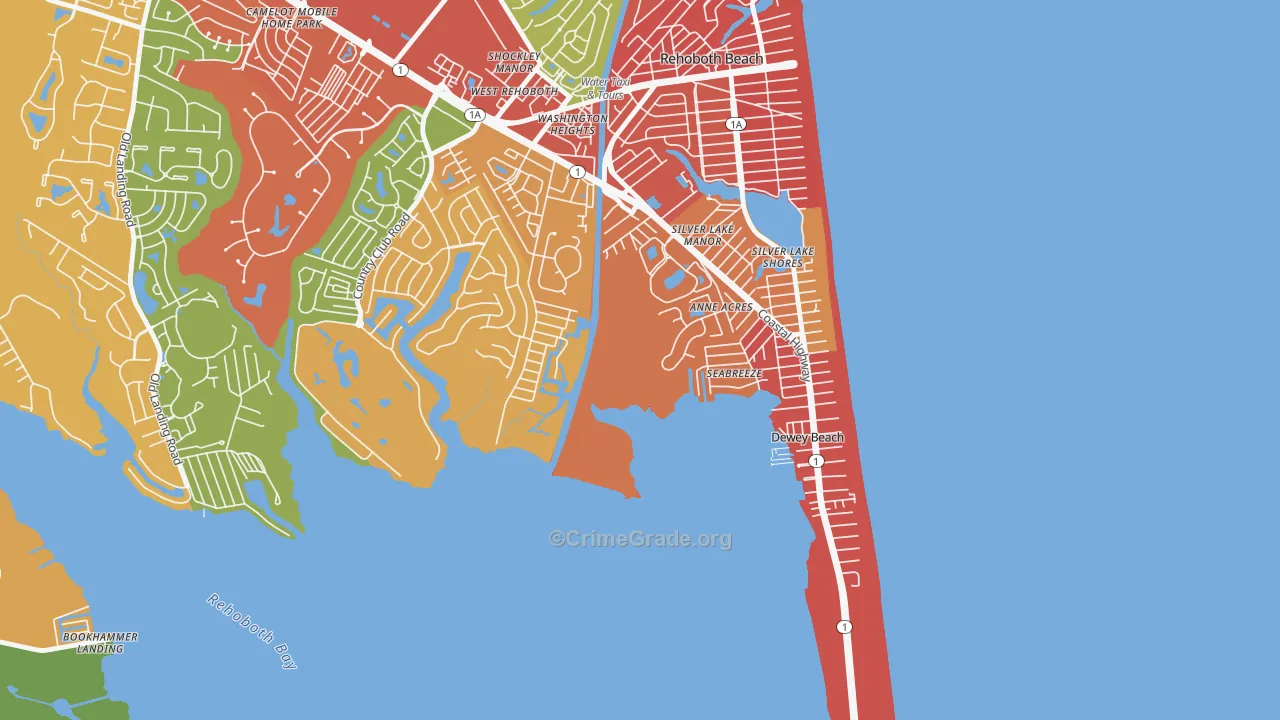 Seabreeze, DE Map of Burglary Rates
