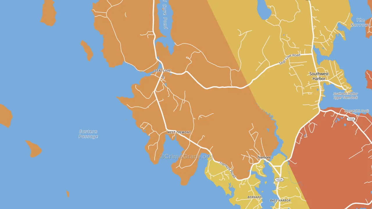 Seal Cove, ME Map of Burglary Rates