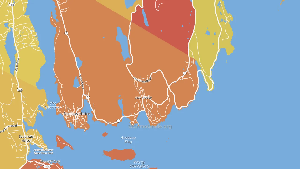 Seal Harbor, ME Map of Burglary Rates