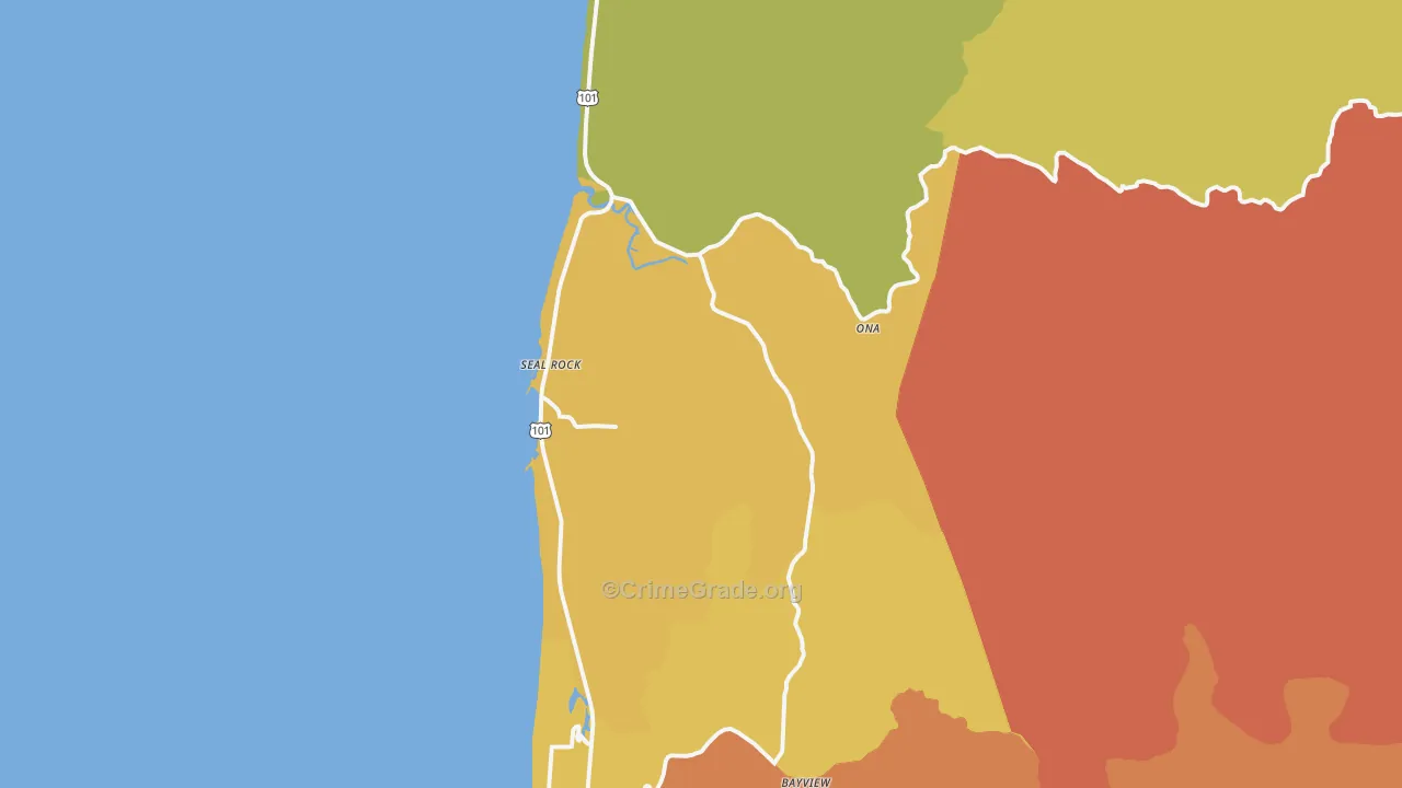 Seal Rock, OR Map of Burglary Rates