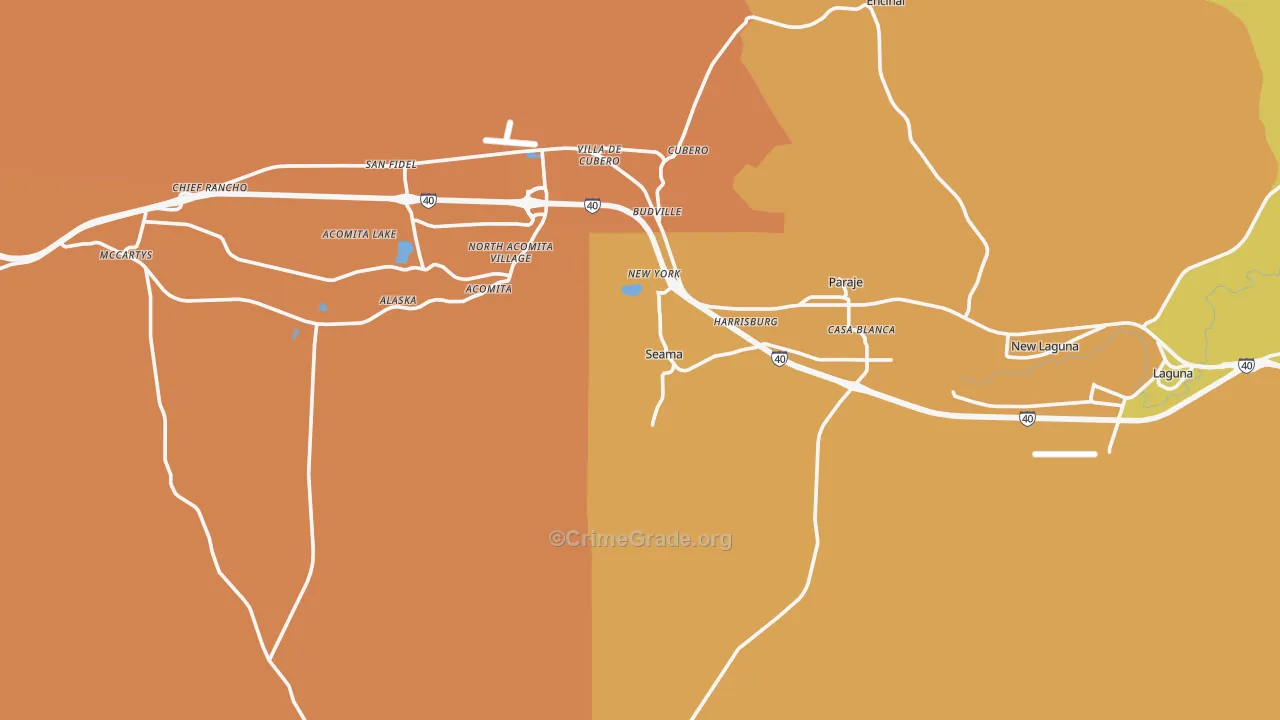 Seama, NM Map of Burglary Rates