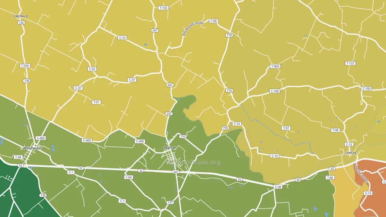 Seaman, OH Map of Burglary Rates