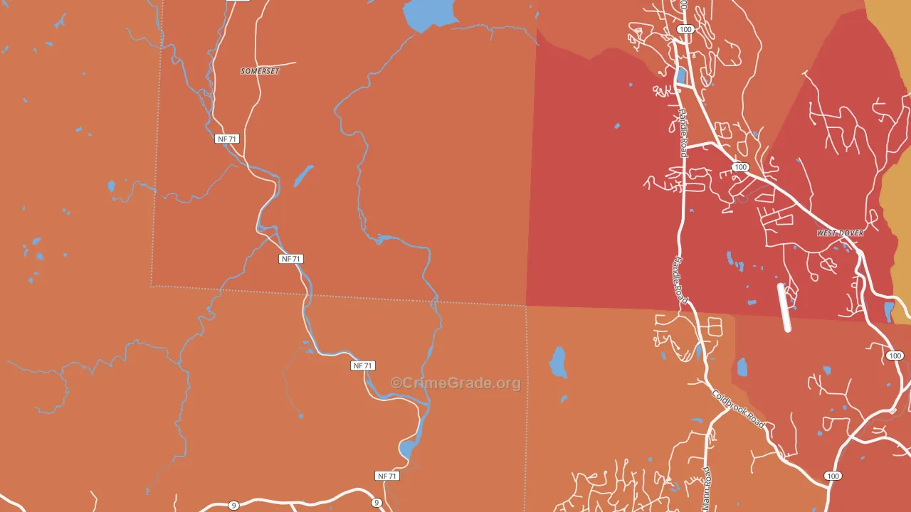 Searsburg, VT Map of Burglary Rates