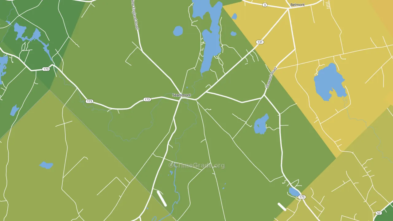 Searsmont, ME Map of Burglary Rates