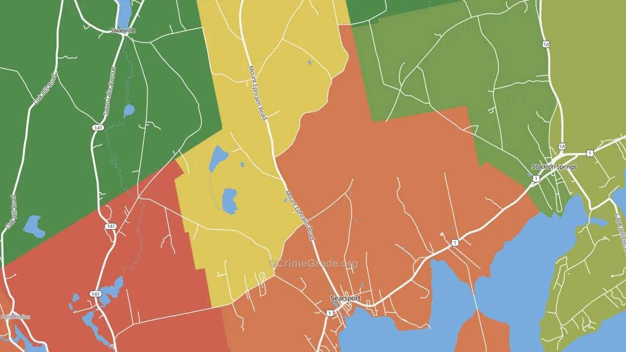 Searsport, ME Map of Burglary Rates
