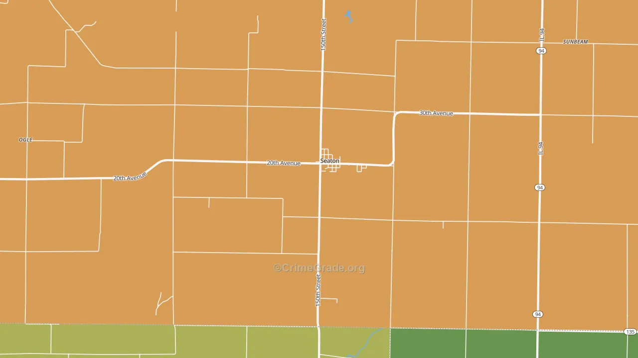 Seaton, IL Map of Burglary Rates