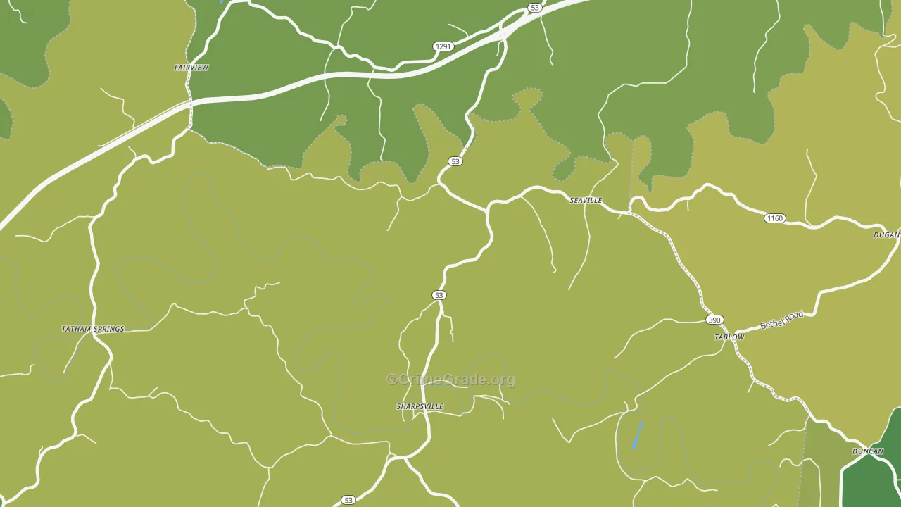 Seaville, KY Map of Burglary Rates
