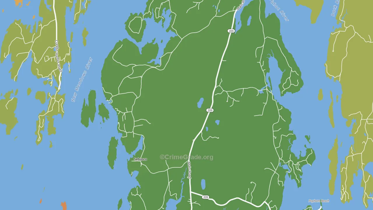 Sebasco Estates, ME Map of Burglary Rates