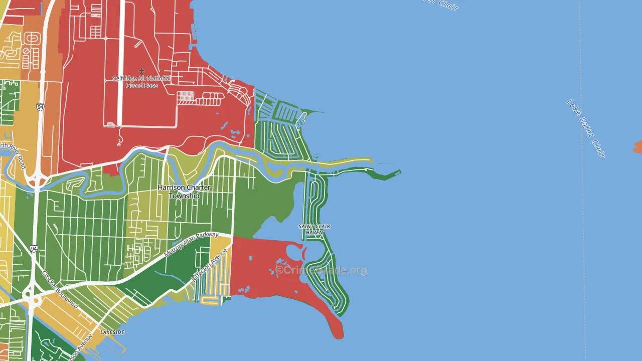 Sebille Manor, MI Map of Burglary Rates