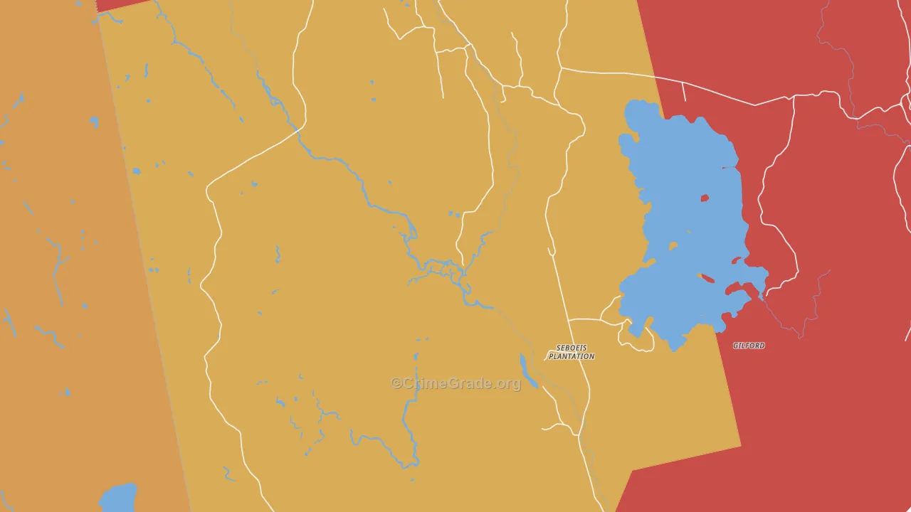 Seboeis, ME Map of Burglary Rates