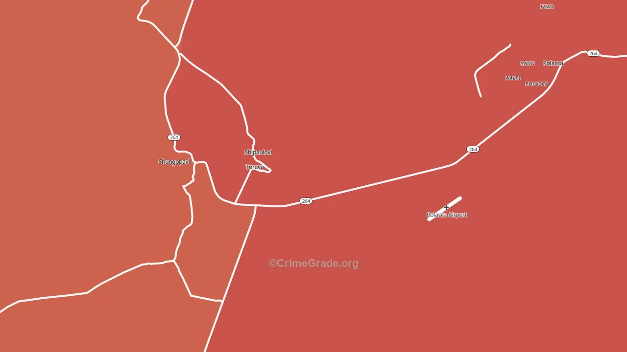 Second Mesa, AZ Map of Burglary Rates