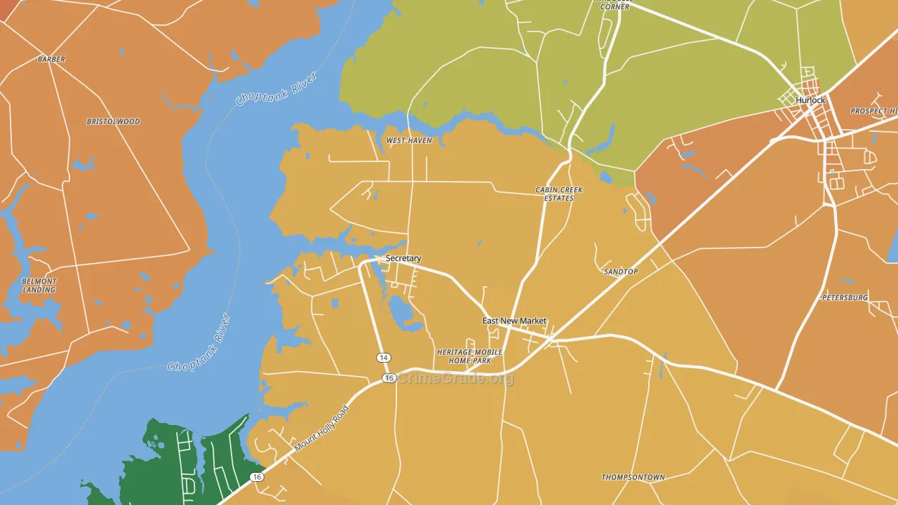 Secretary, MD Map of Burglary Rates