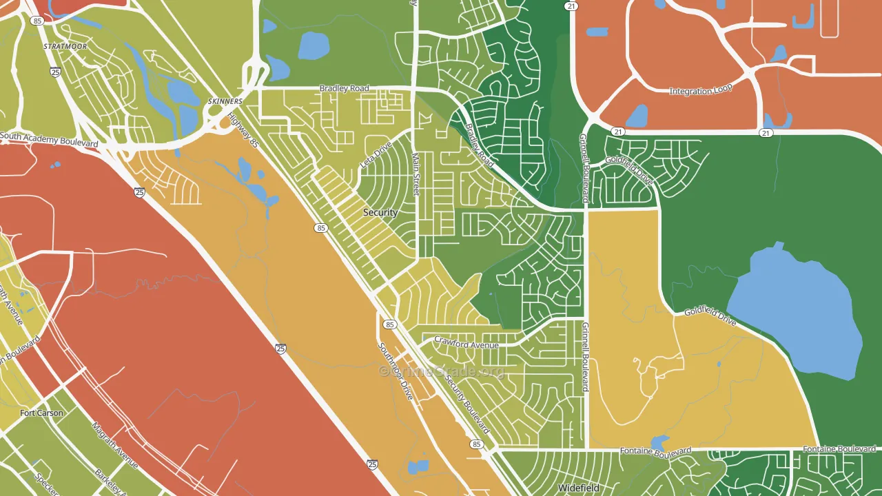 Security, Security-Widefield, CO Map of Burglary Rates