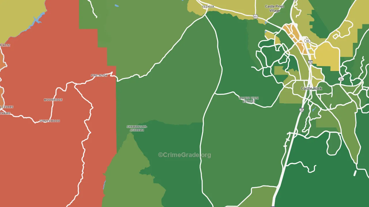 Sedalia, CO Map of Burglary Rates
